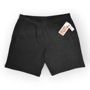 Fleece Factory Lounge Shorts Black with Whitle Flecks Size Large NWT